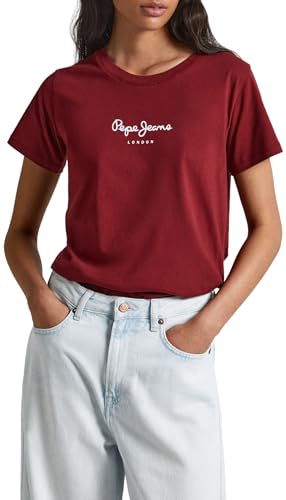 Pepe Jeans Wendys, Maglietta Donna, Rosso (Burgundy),M