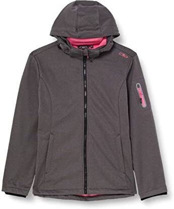 CMP Giacca melange in softshell da donna con cappuccio removibile, Nero Mel.-Desert Rose, 50