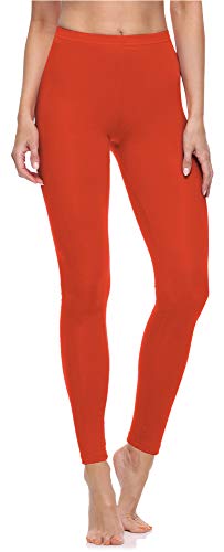 Merry Style Lunghi Leggings Fuseaux Sportivi da Donna Pratico Modello a Vita Alta in Cotone Naturale MS10- (Arancione,XL)