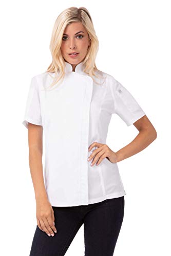 Chef Works bb052-xs donna Springfield zip giacca da cucina, taglia XS, nero/bianco