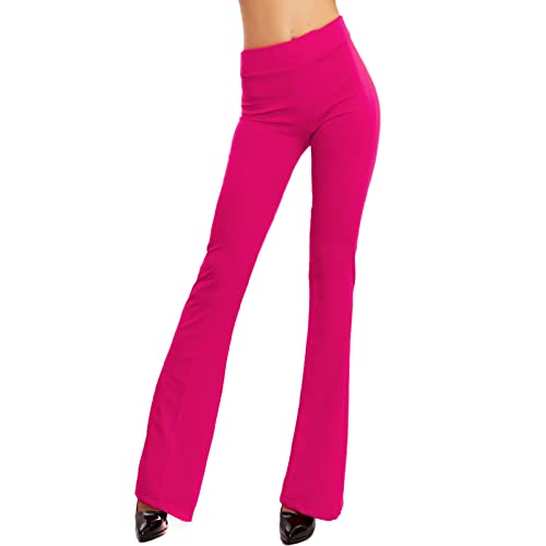 Toocool Pantaloni Donna Campana Aderenti Zampa Elefante Elasticizzati Hot Sexy JL-2148 [L,Fuxia]