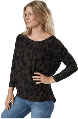 Only Printed 3/4 Sleeved Top, Maglione Donna, Verde (Grape Leaf/Aop/Black Animal), S