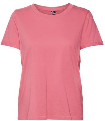 Vero Moda Vmpaula S/S Maglietta Noos T-Shirt, Raspberry Sorbet, M Donna