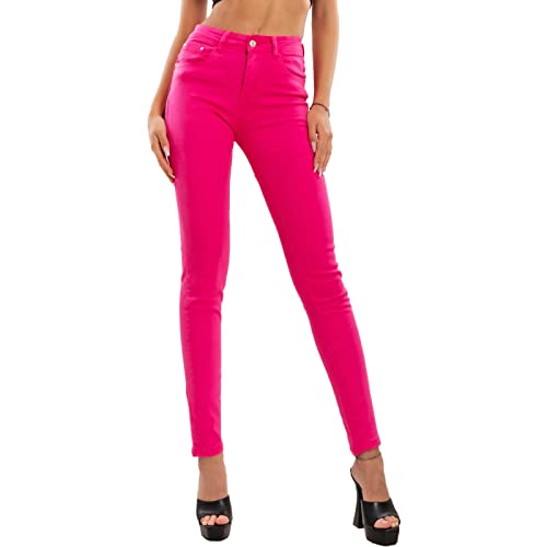 Toocool Jeans Donna Pantaloni Skinny Slim Elasticizzati Aderenti VI-8006 [M,Fuxia]