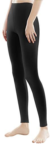 Libella Donne Lungo Leggings colorato Pantaloni con Vita Alta vestibilità Slim Atletico in Cotone 4108 Nero XL