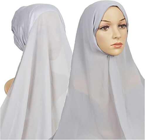 Yinguo Donne Casual Tinta Unita Multicolor Hijab Fasciatura Cap Musulmano Hijab Atletico Fascia Uomini (Grigio-C, Taglia unica)