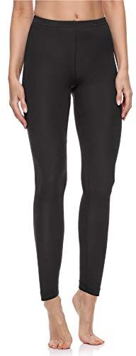 Merry Style Lunghi Leggings Fuseaux Sportivi da Donna Pratico Modello a Vita Alta in Cotone Naturale MS10- (Nero, XL)