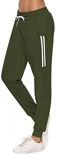 Sykooria Pantaloni Sportivi Donna Pantalone Tuta Donna Cotone Pantaloni Jogger Leggeri con Coulisse Verde XL