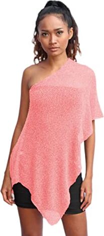 Unique Poncho Coprispalle da Donna Elegante da Cerimonia o Sera Poncho Donna in Rete di Viscosa Termica con Essenza di Fiore di Ciliegio (Rosa)