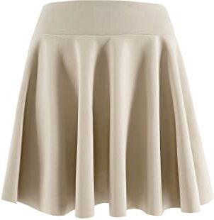 JOPHY & CO. Gonna Donna Plissettata Midi Versatile Vita Elastica (XL, Beige Corto)