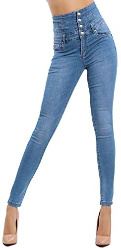 Toocool Jeans Donna Pantaloni Skinny Vita Alta Sigaretta Colorati Elastici Nuovi M5342 [L,M6617 Blu]