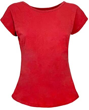 JOPHY & CO. T-Shirt Maglietta Donna Maniche Corte 100% Cotone (cod. ) (M, Rosso)