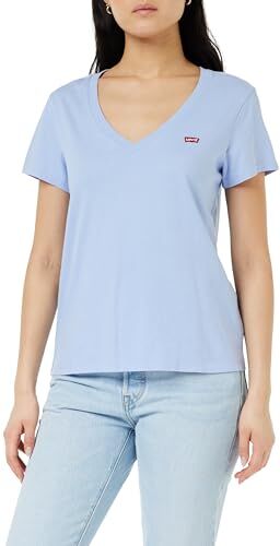 Levis Perfect V-neck, T-shirt Donna, Brunnera Blue Cotton, XS