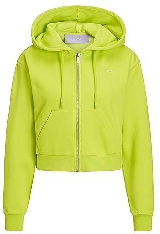 Jack & Jones Jjxx Jxabbie LS Reg Every Brush Zip Hood Noos Felpa, Lime Punch/Stampa: Crema Lime, S Donna