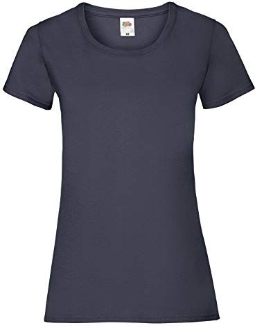 Fruit of the Loom Valueweight 5 Pack, T-Shirt Donna, Blu (Deep Navy AZ), XS