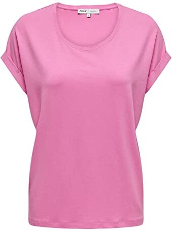 Only JDY Onlmoster S/S O-Neck Top Noos Jrs T-Shirt, Rosa Fluo, S Donna