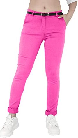 JOPHY & CO. Pantalone Elasticizzato Donna Chino con Cintura (cod. 3008) (Fucsia, 3XL)