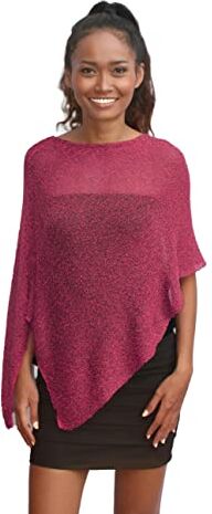 Unique Poncho Coprispalle da Donna Elegante da Cerimonia o Sera Poncho Donna in Rete di Viscosa Termica con Essenza di Fiore di Ciliegio (Lampone)