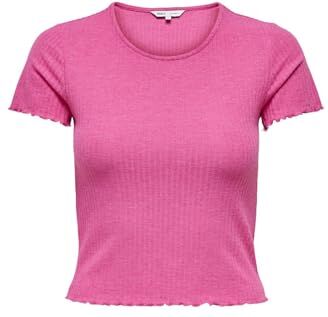 Only ONLEMMA S/S Short Top Noos Jrs T-Shirt, Fucsia Viola, M Donna