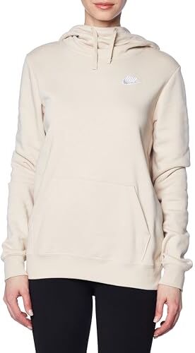 Nike -126 W NSW Club FLC FNL Hoodie Std Maglia Lunga Donna SANDDRIFT/White Taglia XL-T