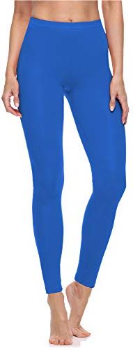 Merry Style Lunghi Leggings Fuseaux Sportivi da Donna Pratico Modello a Vita Alta in Cotone Naturale MS10- (Cobalto,3XL)