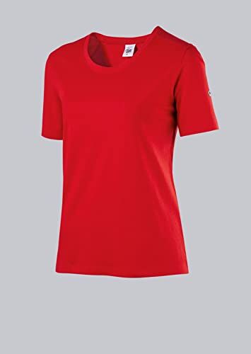 BP -M Maglietta da Donna a Maniche Corte, Girocollo, Lunghezza 62 cm, 170,00 g/m2, in Cotone Elasticizzato, Taglia M, Colore: Rosso