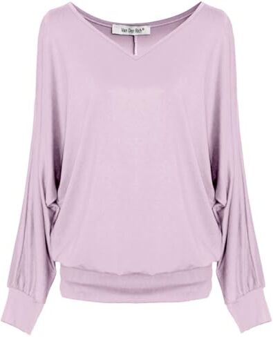 Van Der Rich ® Top Base Camicetta a Maniche Lunghe Donna (ML-Rosa, M)