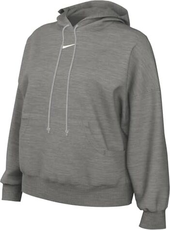 Nike W NSW PHNX FLC OOS PO Hoodie Maglia Lunga Donna Dk Grey Heather/Sail Taglia 2XL-T