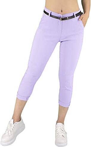 JOPHY & CO. Pantalone Donna Chino 3/4 con Cintura (cod. ) (S, Lilla)