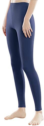 Libella Donne Lungo Leggings colorato Pantaloni con Vita Alta vestibilità Slim Atletico in Cotone 4108 Blu Navy L