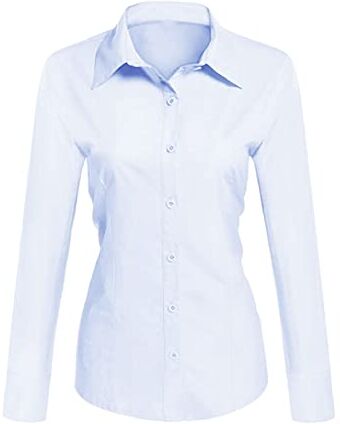 Toocool Camicia Donna Slim Fit Manica Lunga Camicetta Blusa Aderente Cotone C-S020 [M,Celeste]