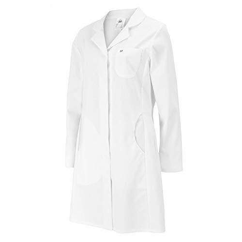 BP -44 Cappotto da donna, a maniche lunghe, colletto con risvolto, 200,00 g/m², misto tessuto con elastico, bianco, 44
