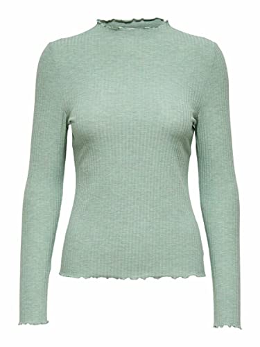 Only ONLEMMA L/S High Neck Top Noos Jrs Maglia a Maniche Lunghe, Chinois Green, L Donna