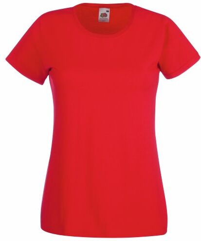 Fruit of the Loom Maglia Manica Corta Donna (M) (Rosso)