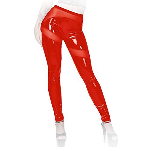 insistline Ledapol 9377 Leggings in tulle, taglia XL, colore: Rosso