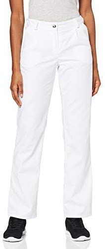 BP -50n Pantaloni da donna con plissettatura e tasche, 215,00 g/m2, colore: Bianco