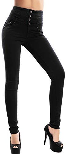 Toocool Jeans Donna Pantaloni Skinny Vita Alta Sigaretta Colorati Elastici Nuovi M5342 [XS,Nero]