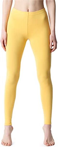 Bellivalini Leggings Lunghi Pantaloni Donna BLV50-203 (Giallo, M)