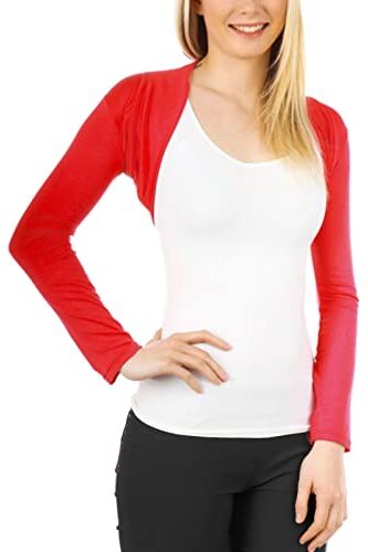 Toocool Coprispalle Donna Top Bolero Maniche Lunghe Giacca Elasticizzato Nuovo CC-816[Rosso,Taglia Unica]