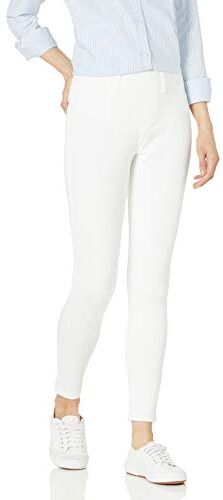 Amazon Essentials Jeggings in Maglia con Elastico in Vita (Taglie Forti Disponibili) Donna, Bianco, M Corto