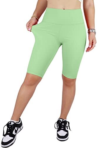 JOPHY & CO. Donna Leggings sopra Il Ginocchio Corti Elasticizzati Pantaloncini sotto Vestiti (cod. 9821) (Verde Acqua, XL)