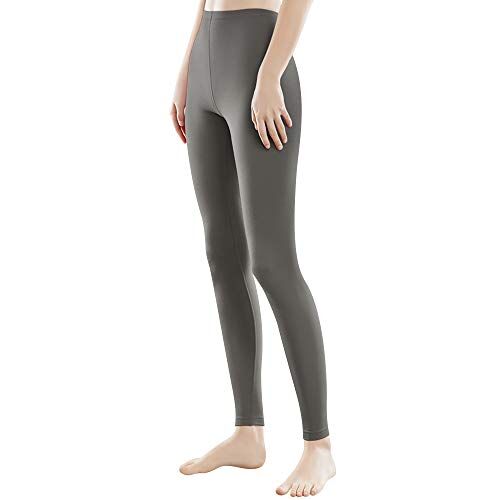 Libella Donne Lungo Leggings colorato Pantaloni con Vita Alta vestibilità Slim Atletico in Cotone 4108 Grigio S