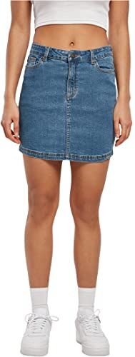 Urban Classics Mini Gonna da Donna in Denim Organico Elasticizzato, Clearblue Washed, 37