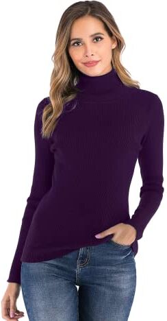 Enjoyoself Donna Maglione Elegante Collo Alto Maniche Lunghe Pullover Accollato Maglia a Maglieria Dolcevita Classico Invernale