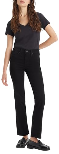 Levis 314 Shaping Straight Jeans, Black And Black, 27W / 32L Donna