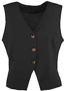 JOPHY & CO. Gilet Donna 3 Bottoni (cod. 7090) (XS, Nero)