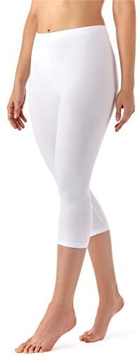 Merry Style Leggings 3/4 Pantaloni Capri Donna MS10-144 (Bianco, XL)