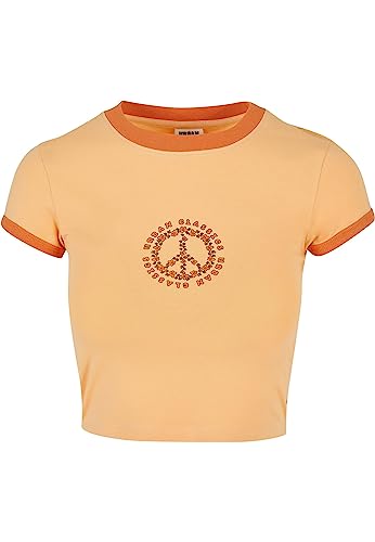 Urban Classics Maglietta da Donna in Jersey Elasticizzato T-Shirt, Arancione Pale/Arancione Vintage, S