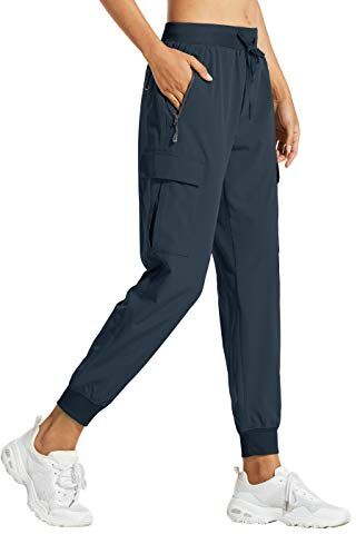 Libin Pantaloni Trekking Donna Leggeri ad Asciugatura Rapida Cargo Jogger Sportivi Escursionismo Safari Casual Impermeabili Pantaloni per all'Aria Aperta, Blu Navy L