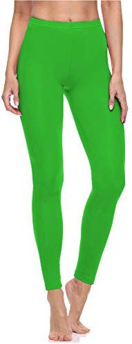 Merry Style Lunghi Leggings Fuseaux Sportivi da Donna Pratico Modello a Vita Alta in Cotone Naturale MS10- (Verde,XS)